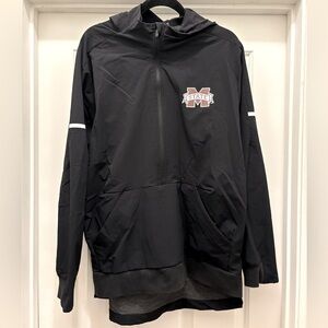 ADIDAS | MSU Mississippi State Athletics Half Zip Up Pullover Hoodie Black Large
